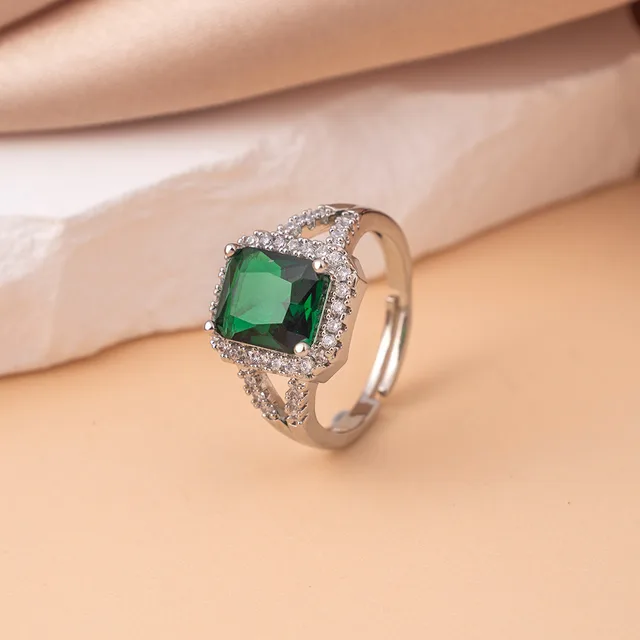 High end Retro Emerald Luxury Colored Gems Ring Silver - Shop at LoveMi