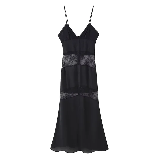 Spring New European And American Style Lace Slim Fit Patchwork Sexy Strap Dress - Shop at LoveMi