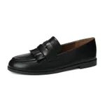 British Style Retro Round Toe Women's Loafers - Black