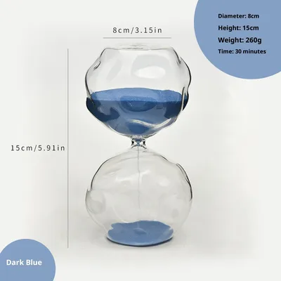 Nordic Home Special shaped Glass Sand Clock Timer Sapphire Blue Sand - Shop at LoveMi