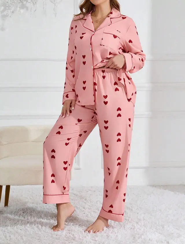 Small Love Home Wear Large Size Plus sized Two Pieces Pink - Shop at LoveMi