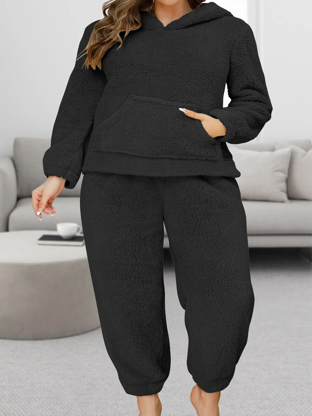 Women's Autumn And Winter Leisure Homewear Suit - Black