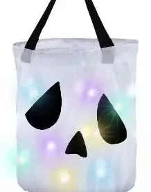 Halloween Ghost Festival Candy Birthday Gift Bag Light emitting Pumpkin Handbag White Style C - Shop at LoveMi