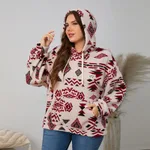 Casual Women's Loose Sweater Regular Sleeve - Totem Red