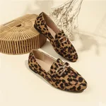 Leopard Print Casual Soft Bottom Pumps Women Casual Shoes Round Toe Flats - Leopard