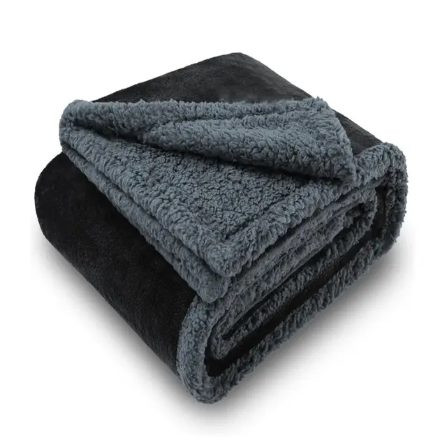 Pet Waterproof Blanket Four Seasons Flannel Black And Gray - Shop at LoveMi