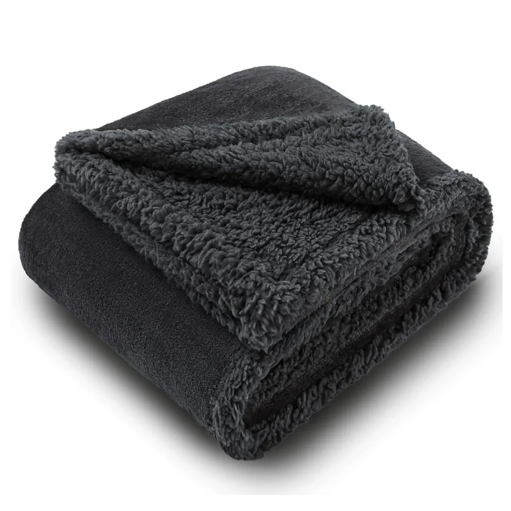 Pet Waterproof Blanket Four Seasons Flannel - Pure Gray - View 1