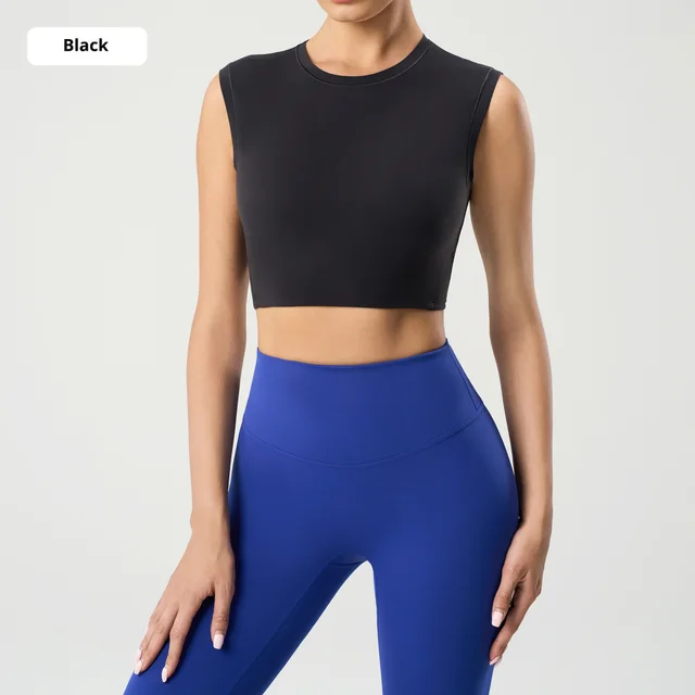 Fashion Short Women's Sexy Sports Top Without Chest Pad Black - Shop at LoveMi