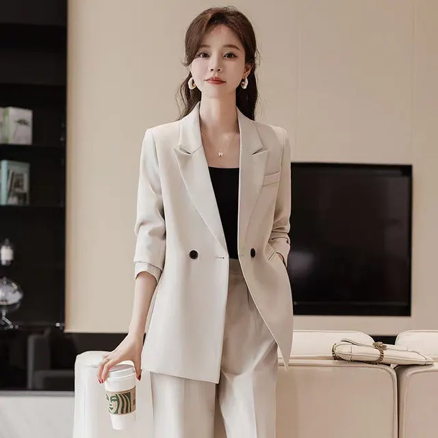 Dignified Goddess Fan High end Business Wear Casual Jacket Apricot - Shop at LoveMi