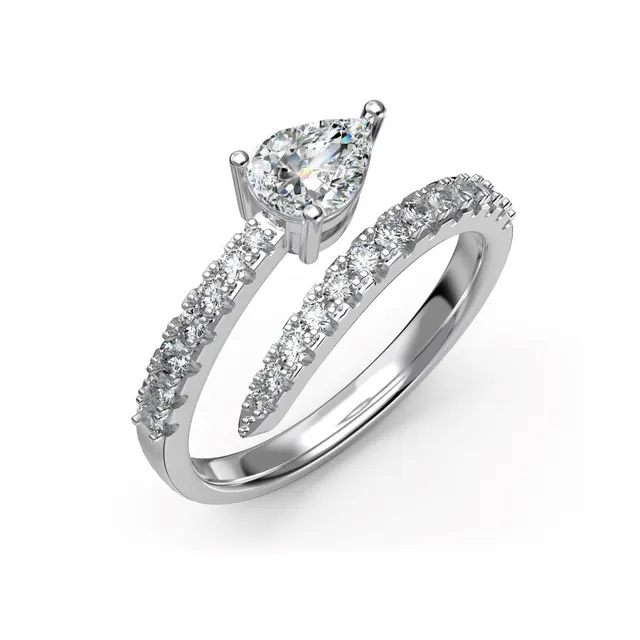 S925 Sterling Silver Ring Female Zircon Gang Drill Design Fashion All matching Platinum - Shop at LoveMi