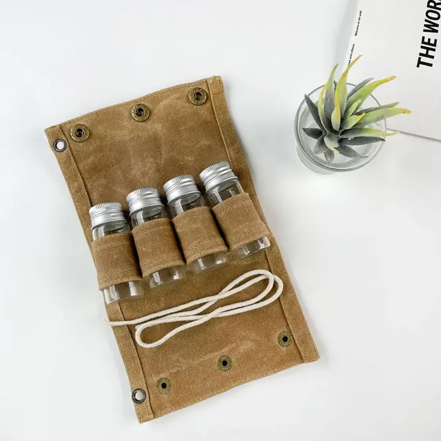 Outdoor Picnic Plastic Cutlery Set With Napkin Canned Canvas Spice Storage Kit Khaki - Shop at LoveMi