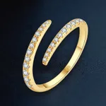 Silver S925 Diamond Moissanite Twisted Ring - Moissanite Gold