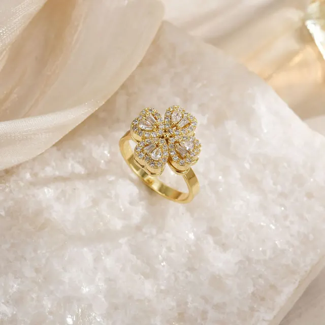 Temperament Wild Affordable Luxury Copper Plating 18K Gold Ring 5 Style - Shop at LoveMi