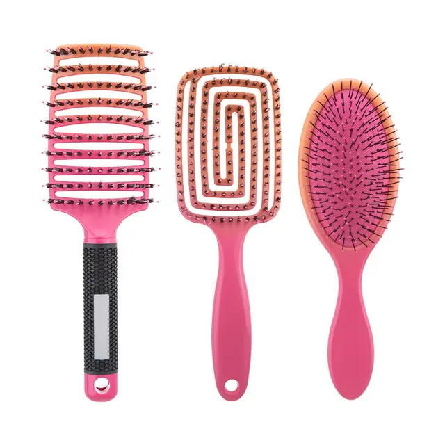 Gradient Curly Hair Hollow Comb Set Red Gradient - Shop at LoveMi