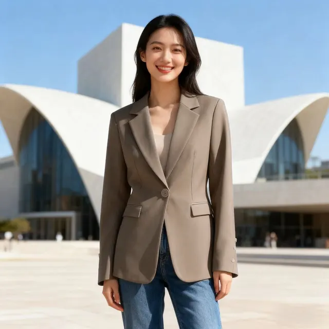 Advanced Design Retro Professional Commute One button Suit Khaki - Shop at LoveMi