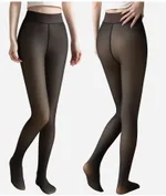 Warm Women's Light Leg Velvet Thickened Transparent Pantyhose - Black
