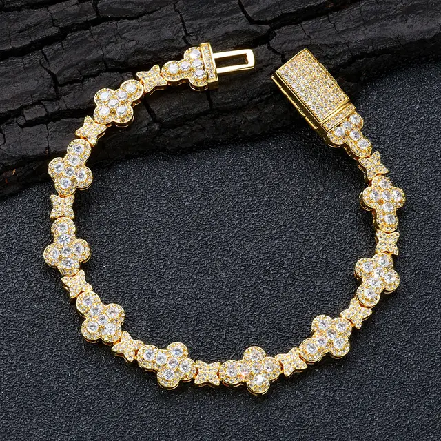 10mm Cross XINGX Hip Hop Ear Accessories Accessories Bracelet Golden - Shop at LoveMi