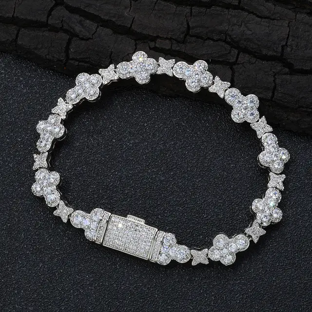 10mm Cross XINGX Hip Hop Ear Accessories Accessories Bracelet Platinum - Shop at LoveMi