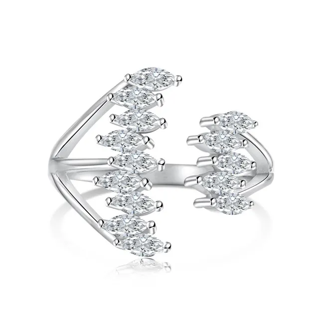 Japanese And Korean style Light Luxury S925 Sterling Silver Ring Female Rhombus Geometric Dy120938Swwh - Shop at LoveMi