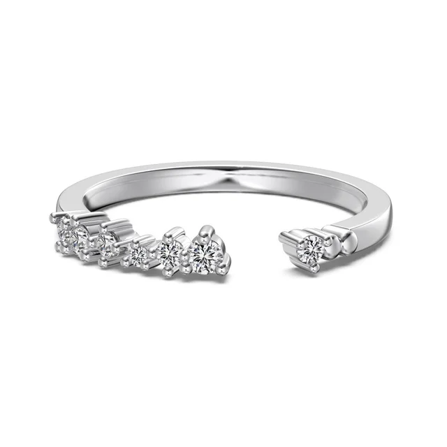 S925 Sterling Silver Twin Cross Ring Female Micro Inlaid Zircon Dy121233Swwh - Shop at LoveMi