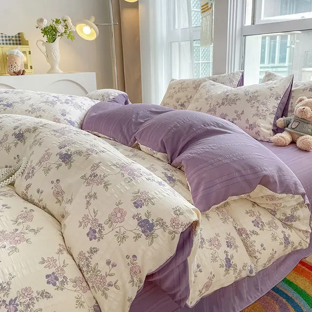 Aerobic Jacquard Cloud Yarn Cotton Four piece Set Soft Skin friendly Garden Rabbit - Shop at LoveMi