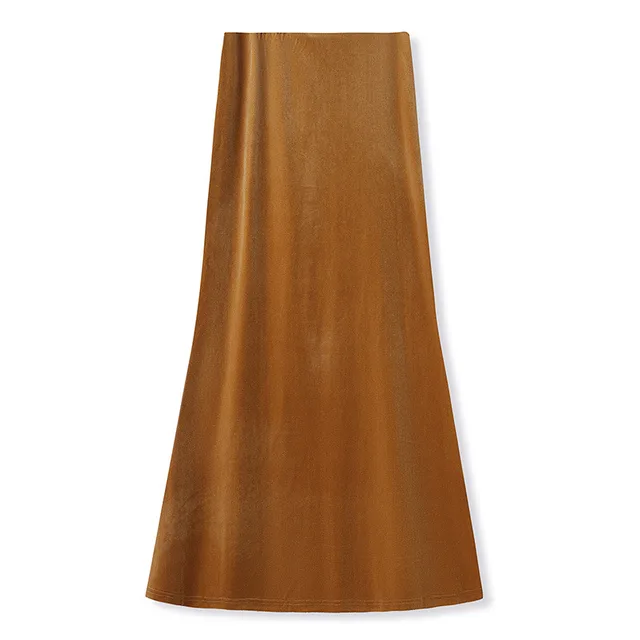 Early Autumn National Style New Fashion Advanced Long Skirt Gold - Shop at LoveMi