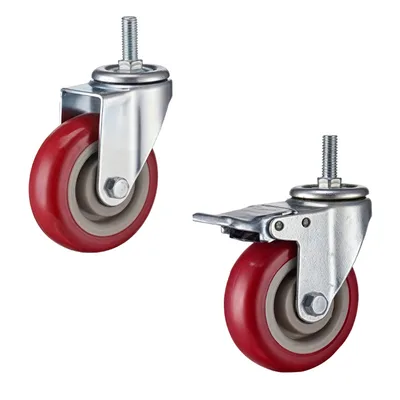 Medium Purplish Red 3 inch Wear resistant Seamless Chair Cabinet Caster Brake Universal Wheel - Shop at LoveMi