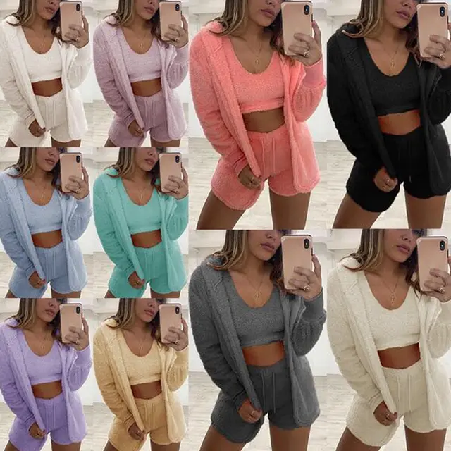 Fashion Casual Three piece Suit Coat Vest Shorts Sports Suit Color Mixing - Shop at LoveMi