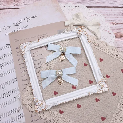 Sweet Cute Mass produced Headdress Lace Bow Rhinestone Water Blue - Shop at LoveMi