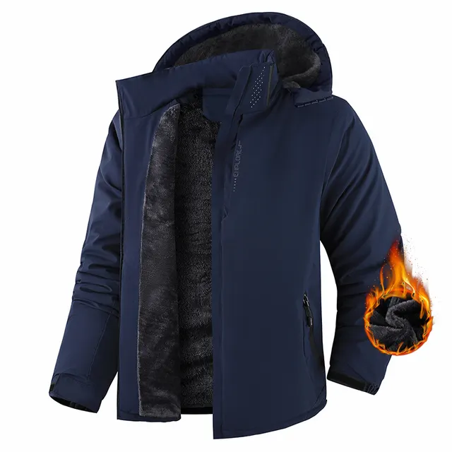 Autumn And Winter Warm Couple Outdoor Wind Coat Dark Blue - Shop at LoveMi