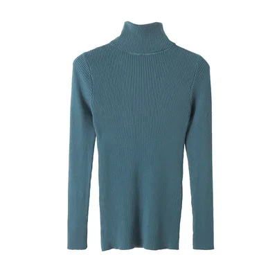 Turtleneck Slimming Sweater Top Pullover Blue - Shop at LoveMi