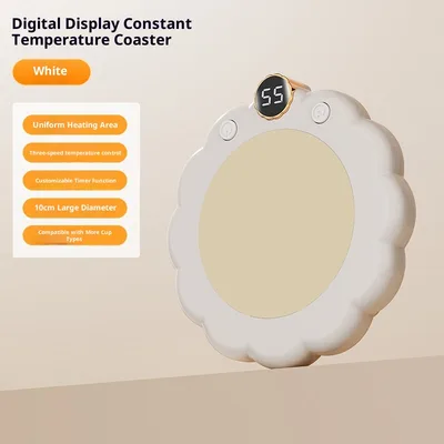 Thermal Cup Pad Desktop Smart Heat Preservation Coaster White - Shop at LoveMi