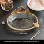 Home French Versailles Carved Jewelry Storage Dish - Crystal Ornament Dish D - View 1