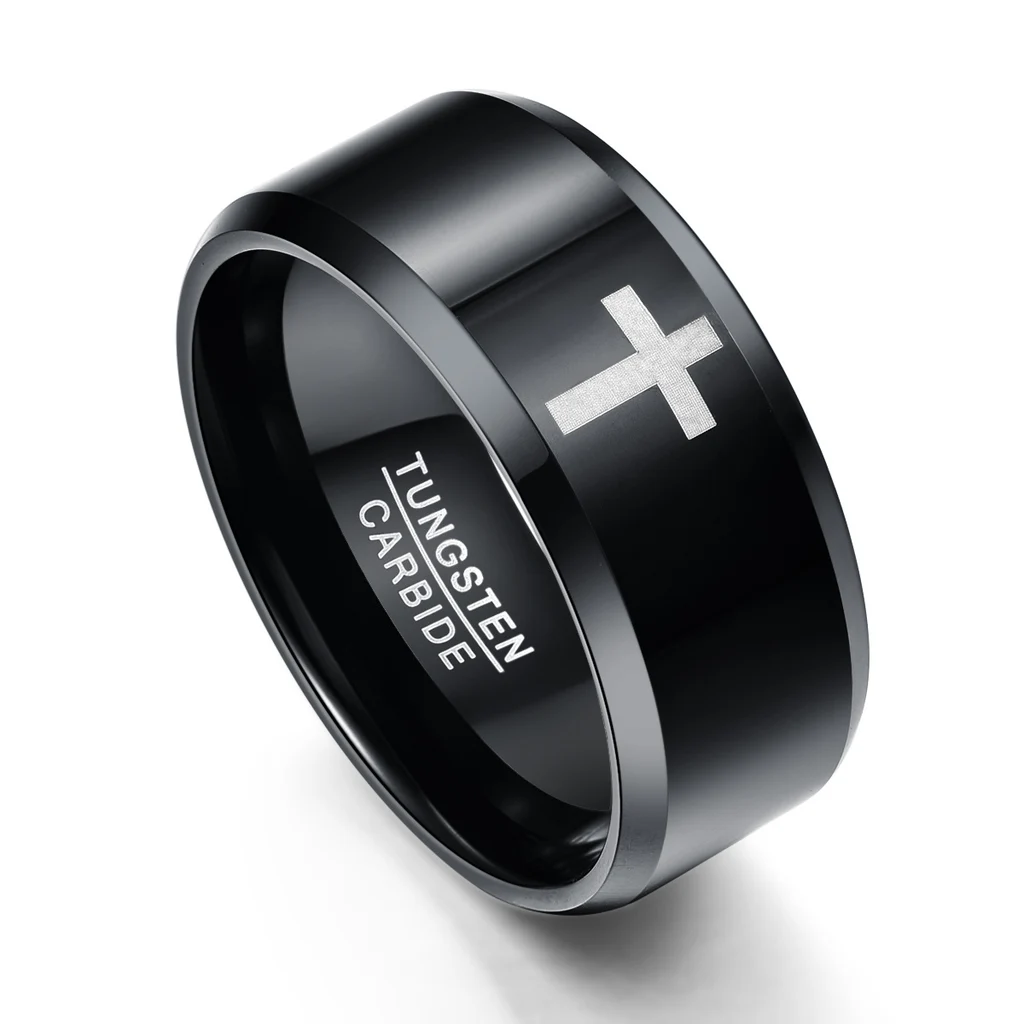 Non-fading Special-interest Design Ins Style Cross Ring - Black
