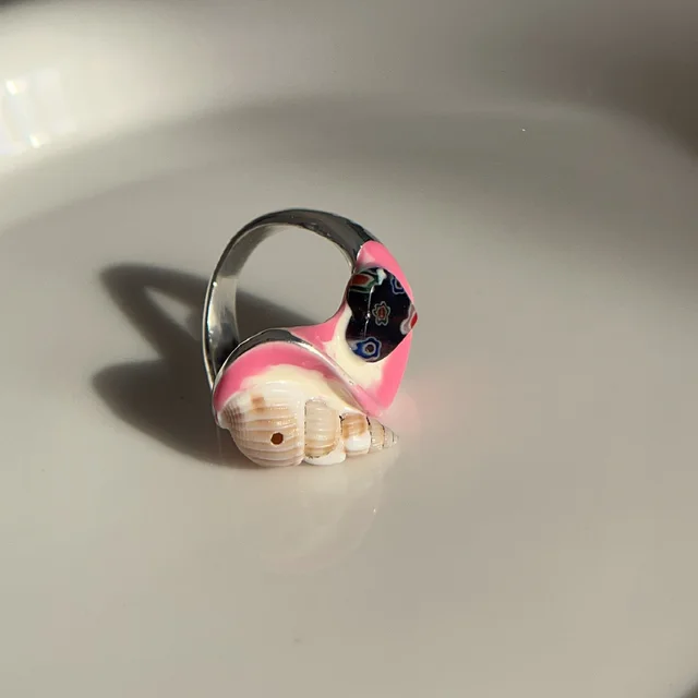 High grade Metal Wide Heart Twin Enamel Drop Oil Ring 1 Style - Shop at LoveMi