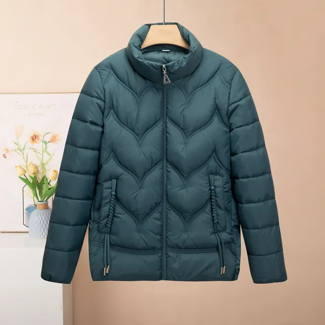 Fashion Stand Collar Pure Color Cotton Clothing Women Blue - Shop at LoveMi