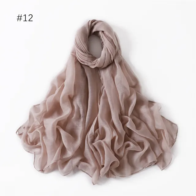 Classic Women's Pure Color Tulle Cotton And Linen Breathable Thin Scarf Silk 12 Colors - Shop at LoveMi