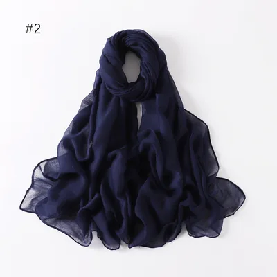 Classic Women's Pure Color Tulle Cotton And Linen Breathable Thin Scarf Silk 2 Colors - Shop at LoveMi