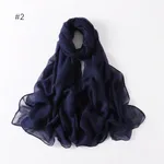 Classic Women's Pure Color Tulle Cotton And Linen Breathable Thin Scarf Silk - 2 Colors - View 1