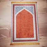 Household Fashion Square Printed Thick Mat - Orange