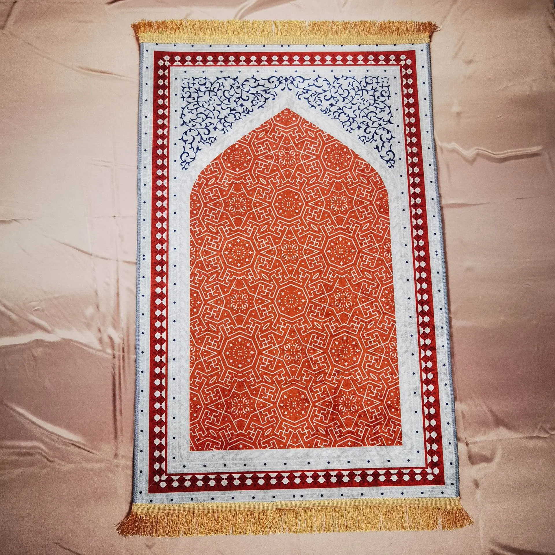 Household Fashion Square Printed Thick Mat - Orange