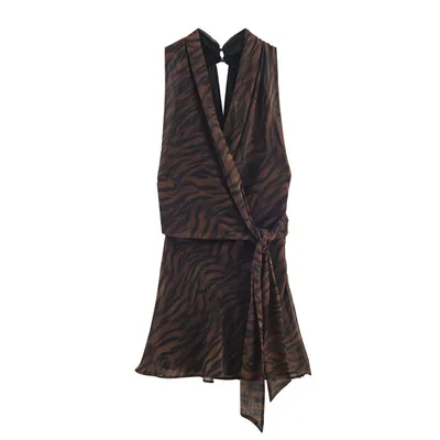 Animal Print Double Breasted Mini Dress - Shop at LoveMi