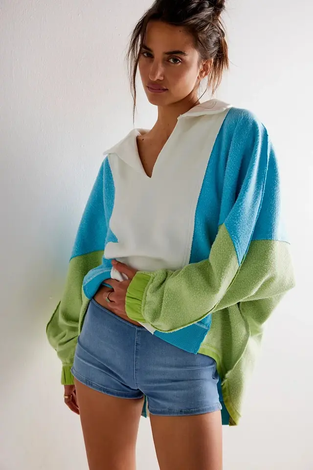 Loose And Lazy Style Cross border Leisure Pullover Sweatshirt Kiwi Fruit Combination - Shop at LoveMi