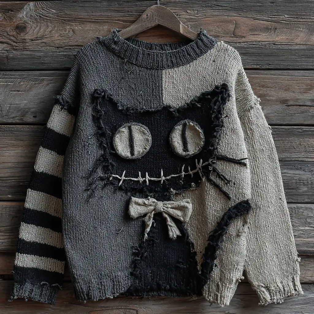 Digital Women's Printed Wear Round Neck Loose Feel Soft Sweater - Wy5469