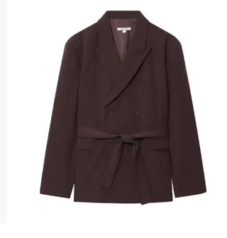 Waistband Blazer Suit Pants Suit - Top