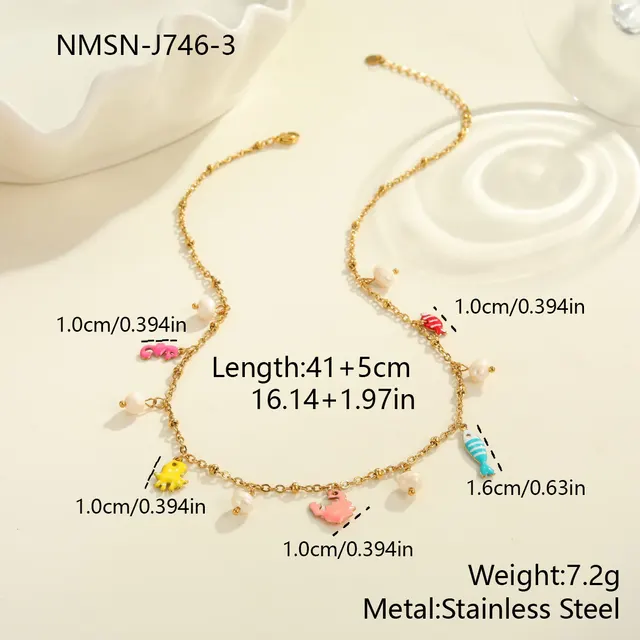 Pendant Vacation Style Stainless Steel Necklace Dopamine Titanium Steel Bracelet Design Sense Nmsnj7463 - Shop at LoveMi
