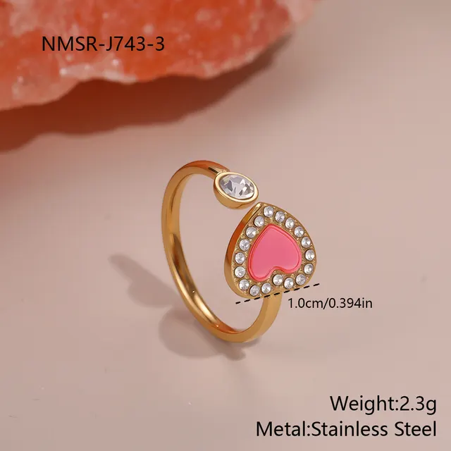 European And American Fashion Design Love Heart shaped Titanium Steel Ring Nmsrj7433 - Shop at LoveMi