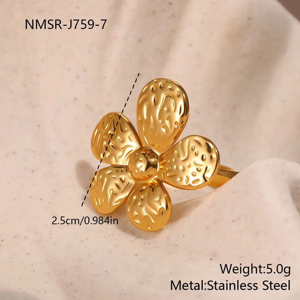 Fashion Geometry Pattern Flower Ocean Ring Open Design Bracelet - Nmsr J759 7