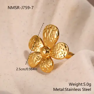 Fashion Geometry Pattern Flower Ocean Ring Open Design Bracelet - Nmsr J759 7