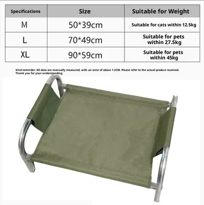 Pet Camp Bed Metal Bed Doghouse Cathouse Summer Army Green - Shop at LoveMi